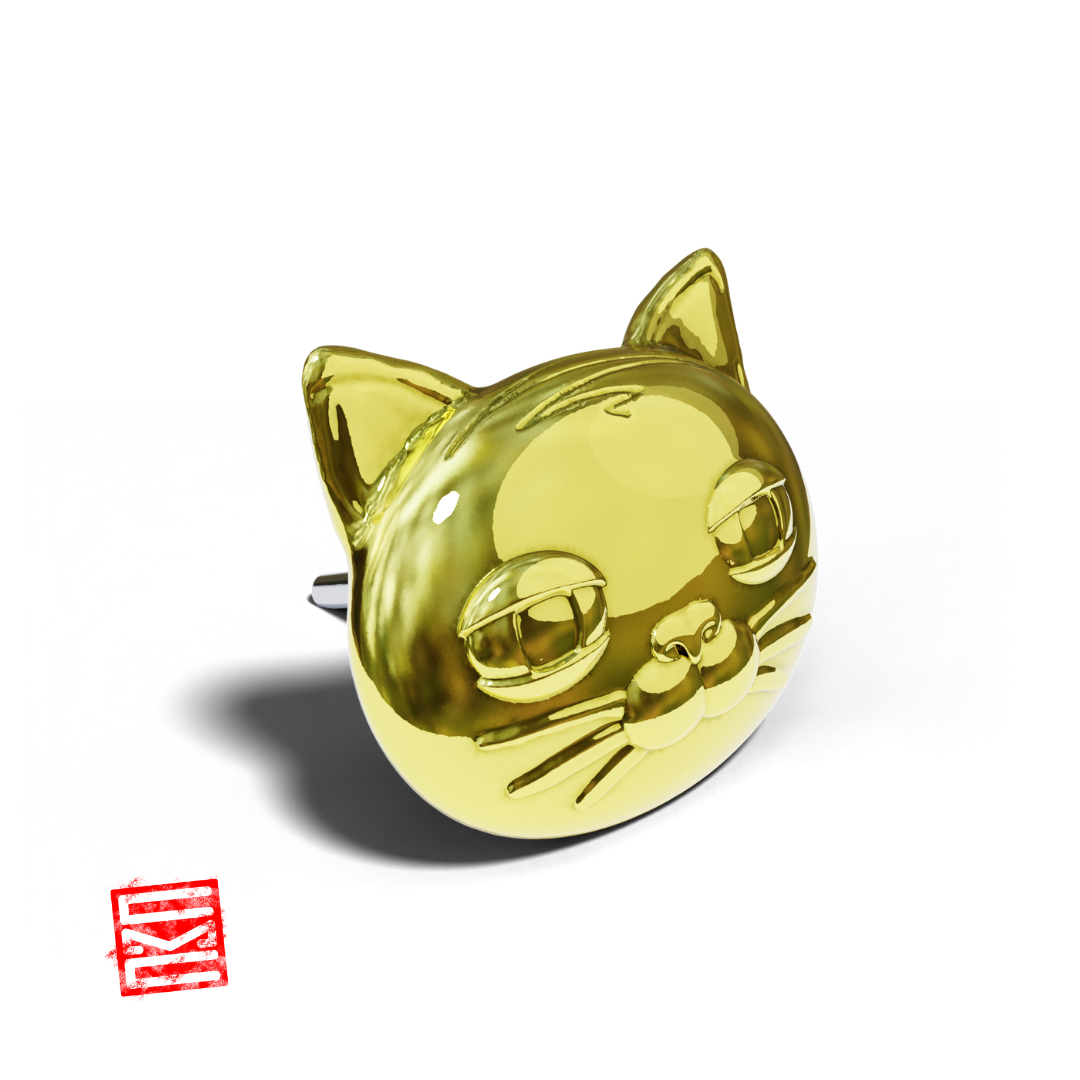 Larry Cat 14K Yellow Threadless