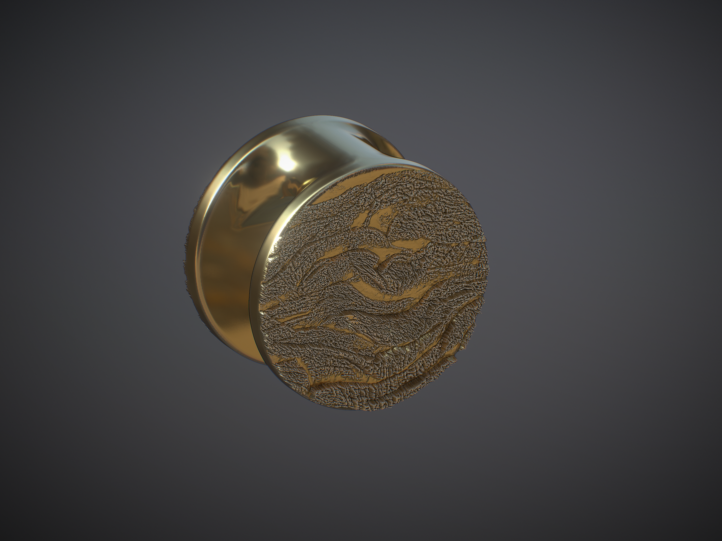 Bark Texture Circle Keyhole Weight #1