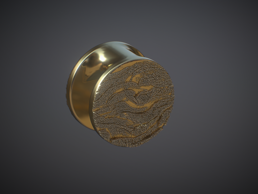 Bark Texture Circle Keyhole Weight #1