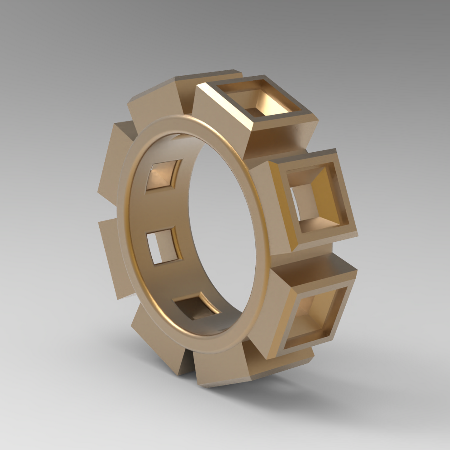 Square Bezel Stone Setting Practice Ring