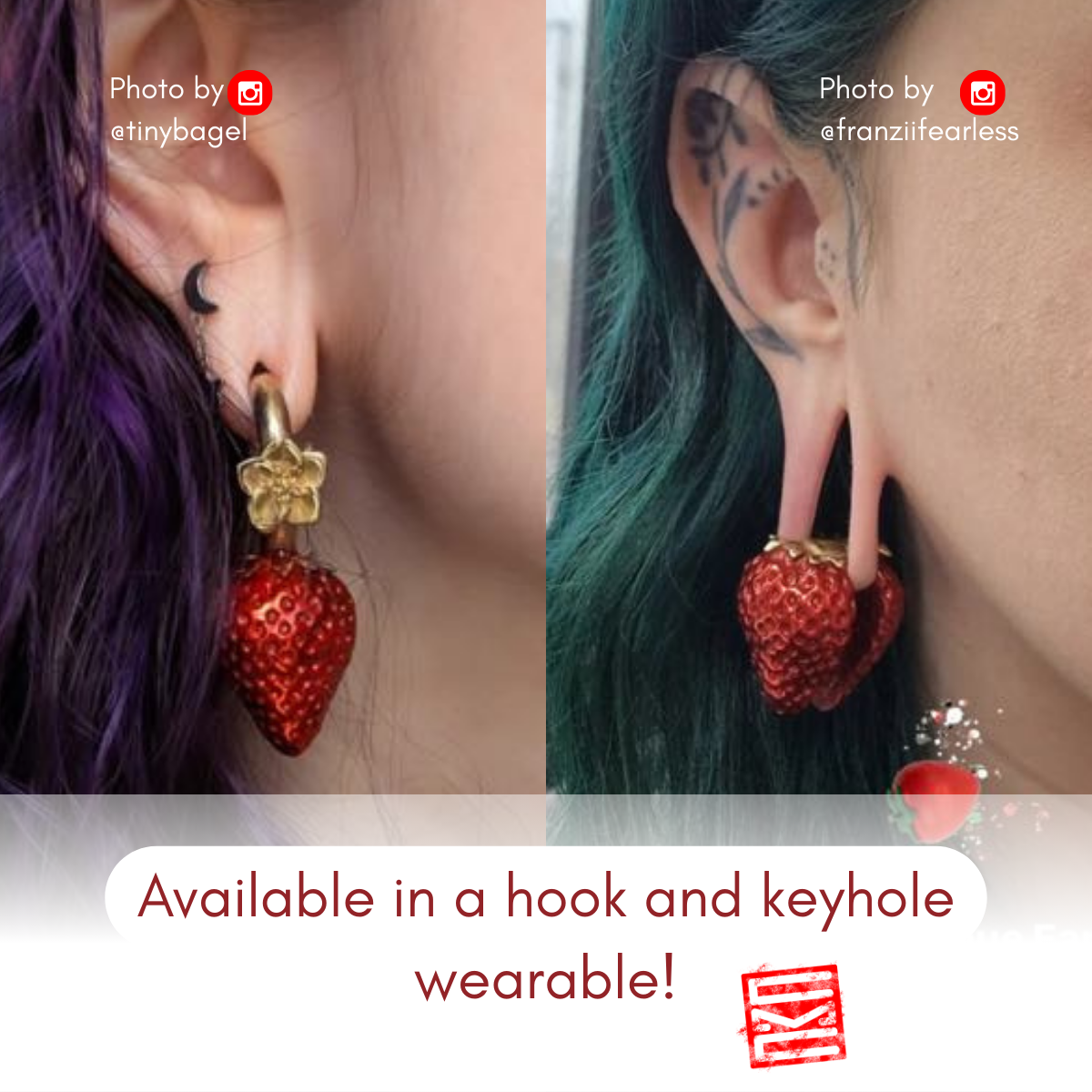 Strawberry on the Vine - Hook Ear Weight